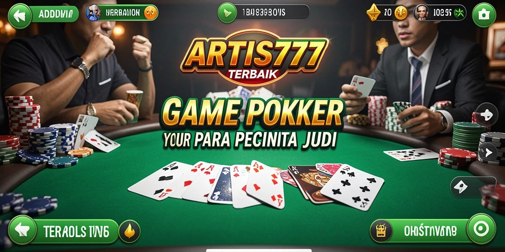 Tampilan seru gameplay Poker di ARTIS777 dengan interaksi pemain.