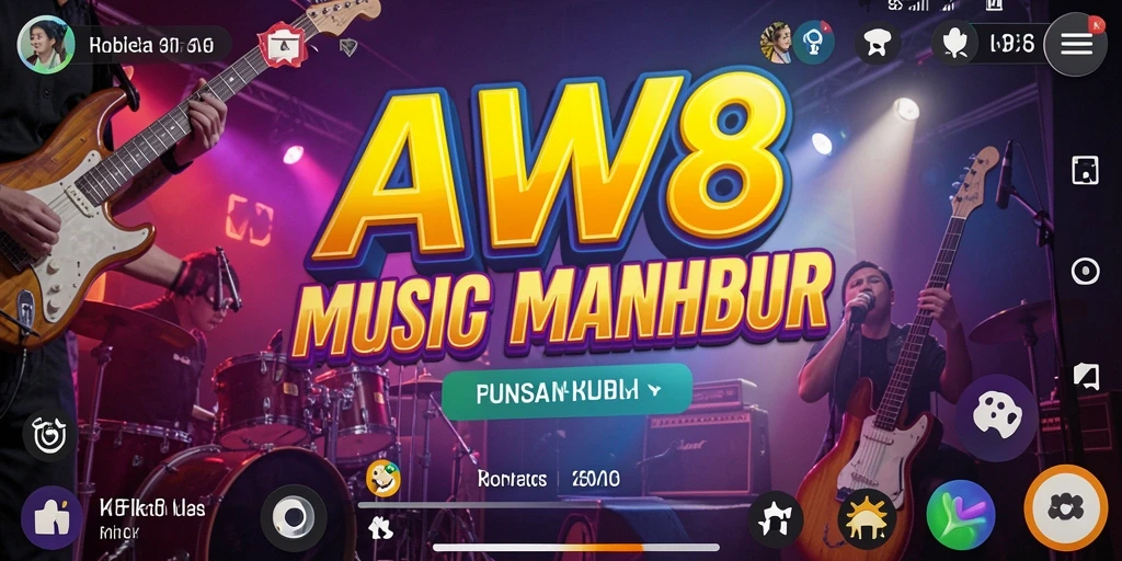 Tampilan screenshot AW8 menampilkan gameplay seru dengan tantangan musik interaktif.
