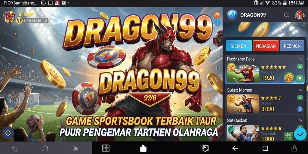 Screenshot DRAGON99 menampilkan antarmuka taruhan olahraga yang menarik dan interaktif.