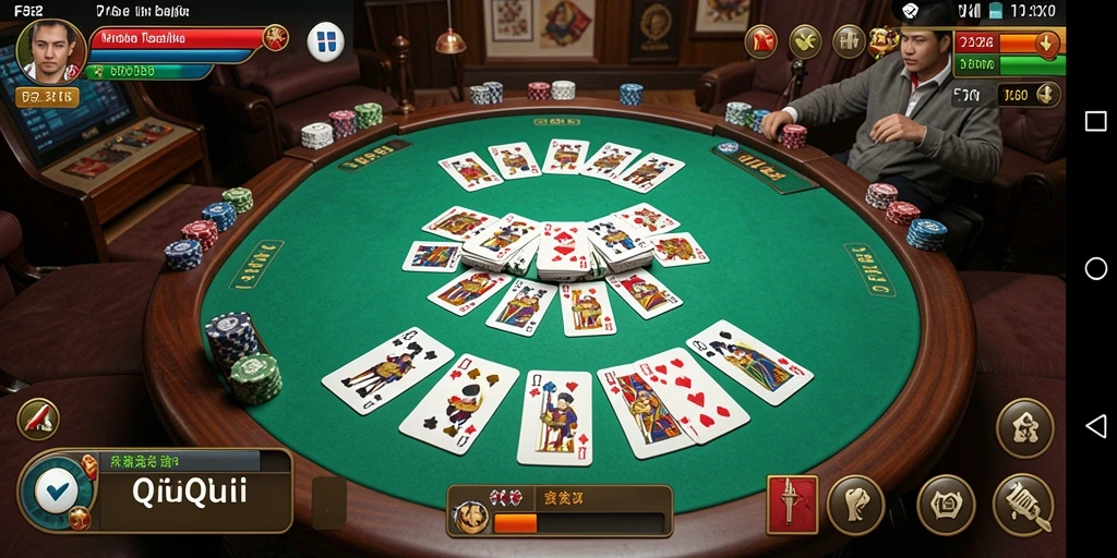 Tampilan gameplay seru di dalam F32 saat bermain QiuQiu.
