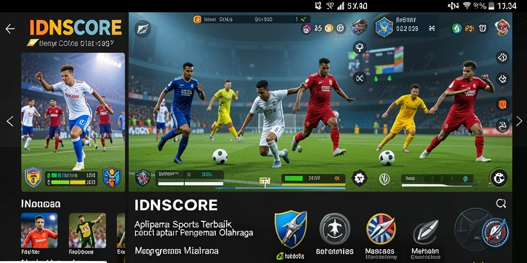 Tangkapan layar IDNSCORE menampilkan informasi olahraga terkini dan statistik pemain.