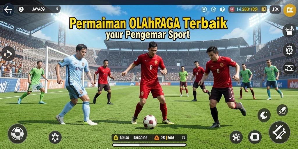 Tangkapan layar utama JAYA89 menampilkan pertempuran olahraga seru di dalam game.