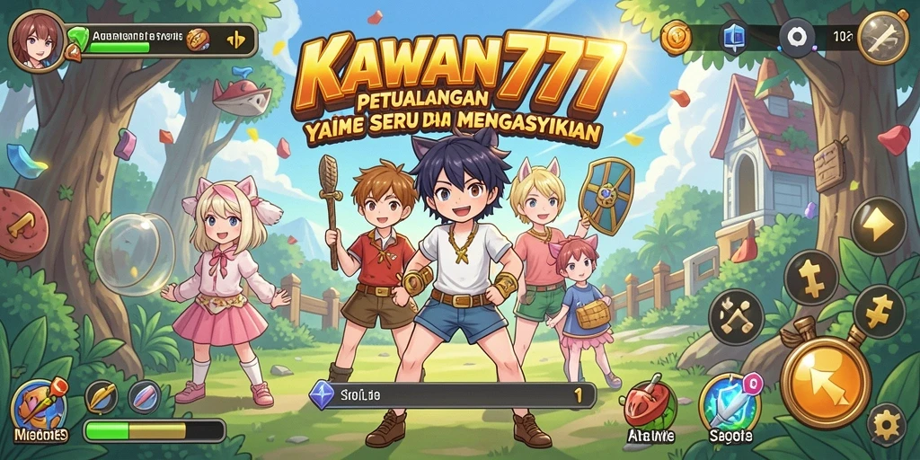Tampilan gameplay KAWAN777 yang seru dan penuh warna.