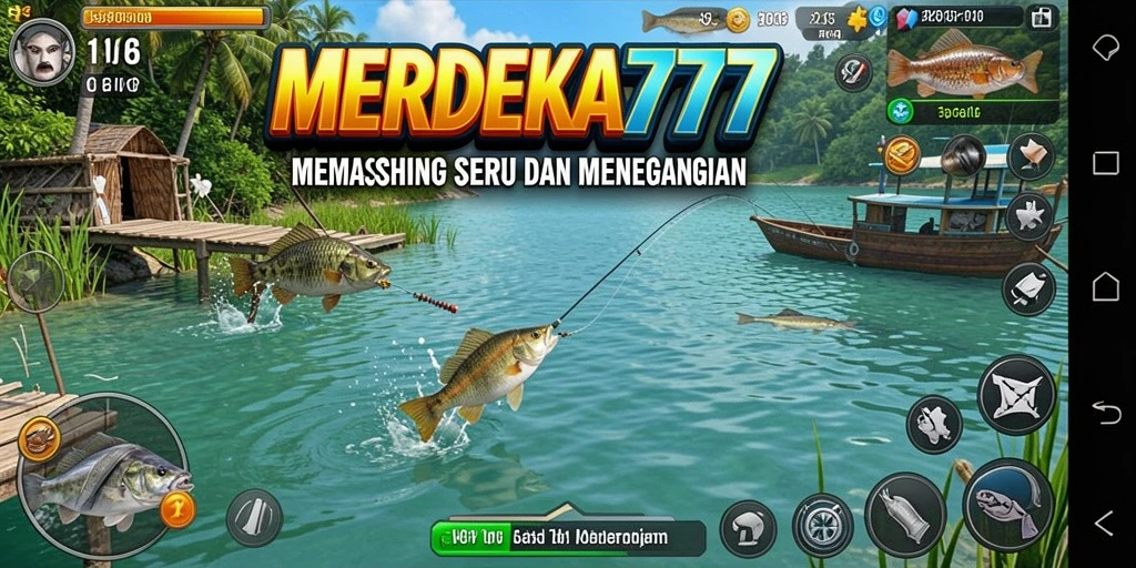 Tampilan gameplay MERDEKA777 yang menakjubkan saat memancing.