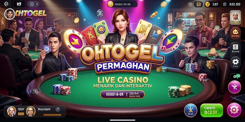 Screenshot OHTOGEL menampilkan dealer yang profesional dalam permainan Live Casino.