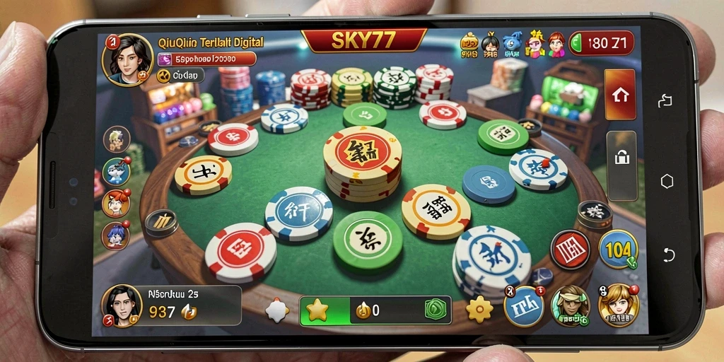 Tampilan gameplay QiuQiu yang seru dan interaktif di SKY77.