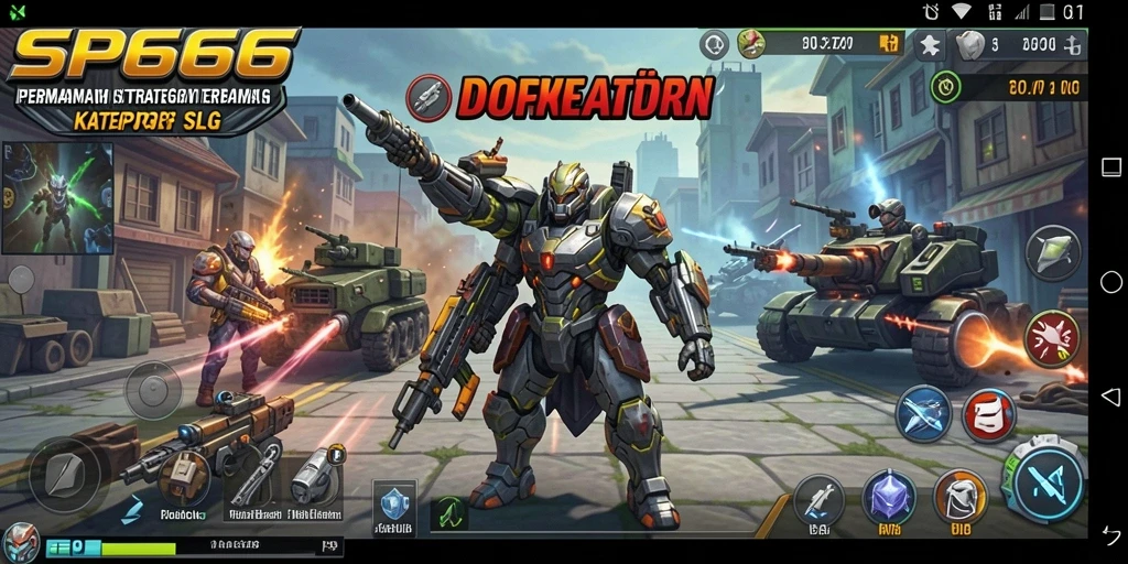 Screenshot SP666 menampilkan aksi pertempuran strategis yang intens.