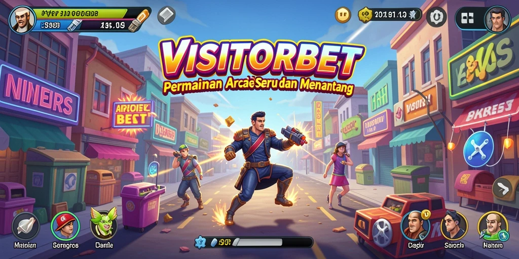 Screenshot utama menunjukkan aksi seru dalam gameplay Arcade.