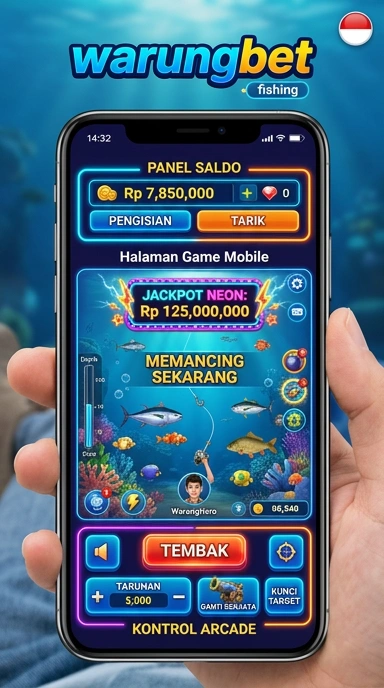 Tampilan antarmuka aplikasi Warungbet yang modern.
